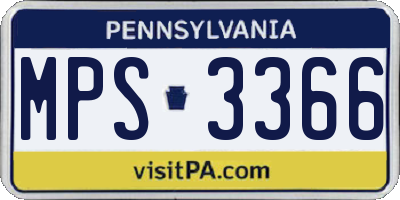 PA license plate MPS3366
