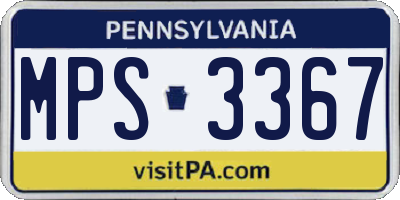 PA license plate MPS3367
