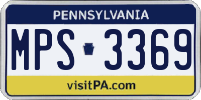 PA license plate MPS3369