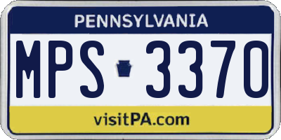 PA license plate MPS3370