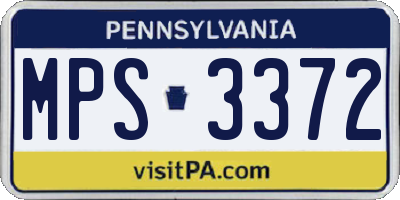 PA license plate MPS3372