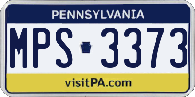 PA license plate MPS3373