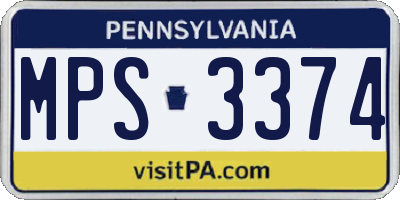 PA license plate MPS3374