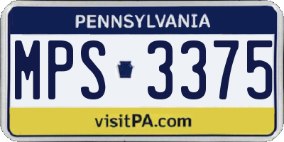 PA license plate MPS3375