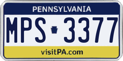 PA license plate MPS3377