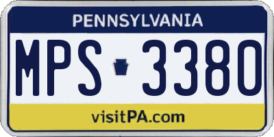 PA license plate MPS3380