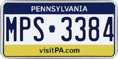 PA license plate MPS3384