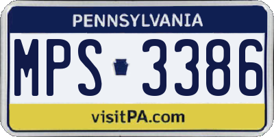 PA license plate MPS3386