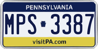 PA license plate MPS3387