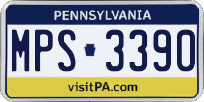 PA license plate MPS3390
