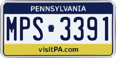 PA license plate MPS3391