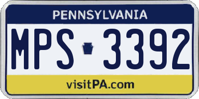 PA license plate MPS3392