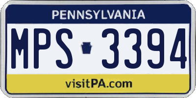 PA license plate MPS3394