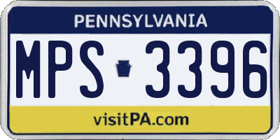 PA license plate MPS3396