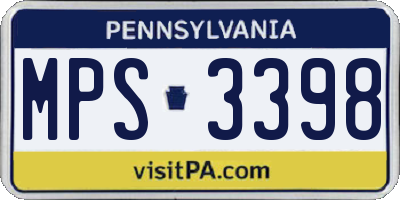 PA license plate MPS3398