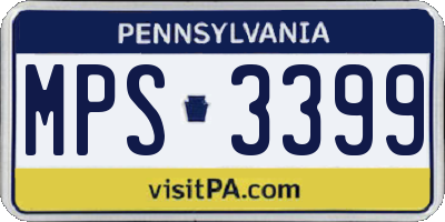 PA license plate MPS3399