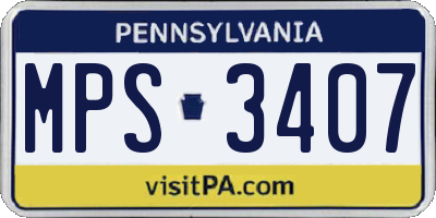 PA license plate MPS3407