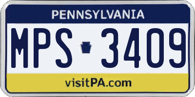 PA license plate MPS3409