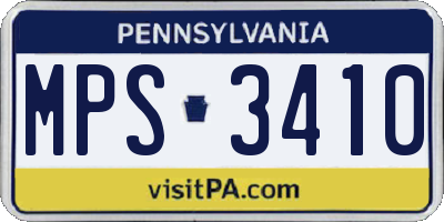 PA license plate MPS3410
