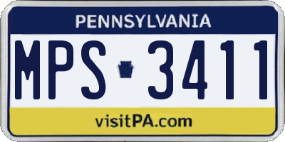 PA license plate MPS3411