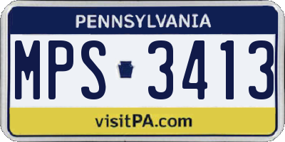 PA license plate MPS3413