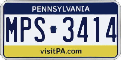 PA license plate MPS3414