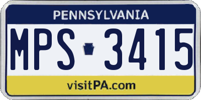 PA license plate MPS3415