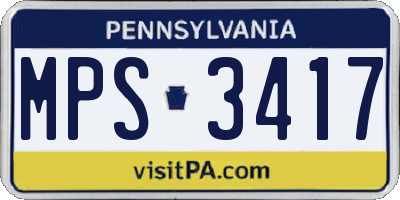 PA license plate MPS3417