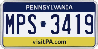 PA license plate MPS3419