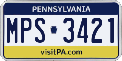 PA license plate MPS3421