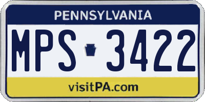 PA license plate MPS3422