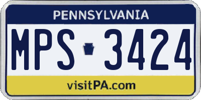 PA license plate MPS3424