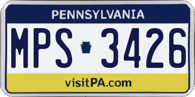 PA license plate MPS3426