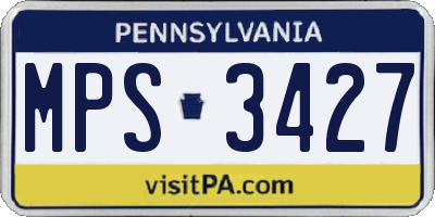 PA license plate MPS3427