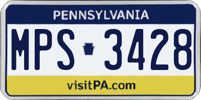 PA license plate MPS3428