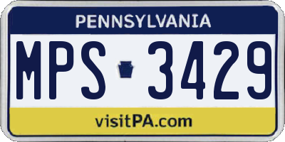 PA license plate MPS3429
