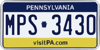 PA license plate MPS3430