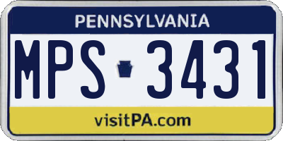 PA license plate MPS3431