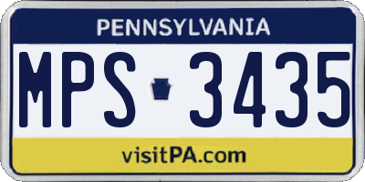 PA license plate MPS3435