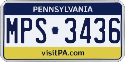 PA license plate MPS3436