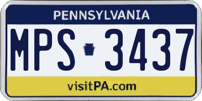PA license plate MPS3437