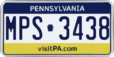 PA license plate MPS3438