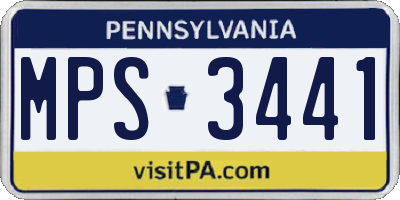 PA license plate MPS3441