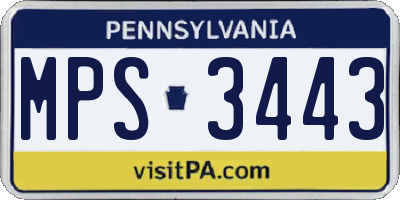 PA license plate MPS3443
