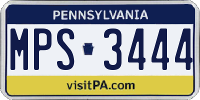PA license plate MPS3444