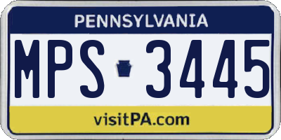 PA license plate MPS3445