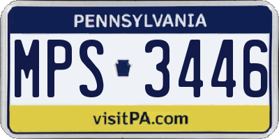 PA license plate MPS3446