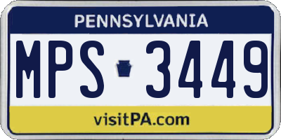 PA license plate MPS3449