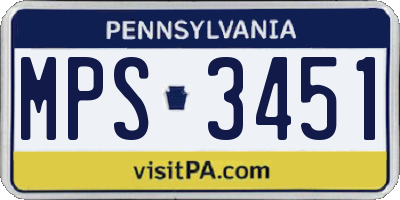 PA license plate MPS3451