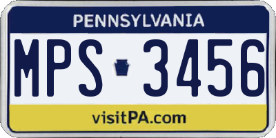 PA license plate MPS3456